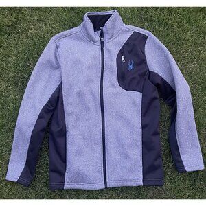 Spyder. Youth Large (14-16). Sweater Gray Black Full Zip. Pre-Owned.
